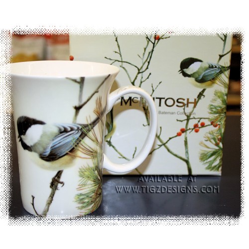 McIntosh Fine Bone China - Robert Bateman's  "Lively Pair Chickadees" Mug